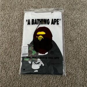 Bape White and Black Short Sleeve Tee